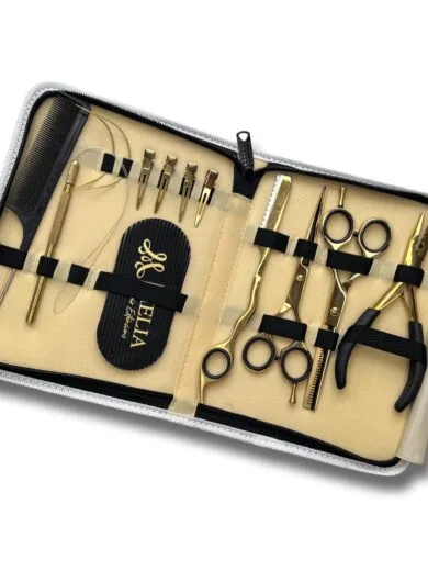Black and Gold Hair Extension Tool Set